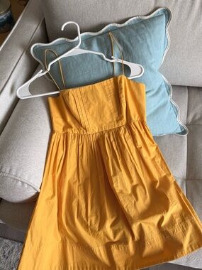 Anthropologie Yellow Spaghetti-Strap Mini Dress